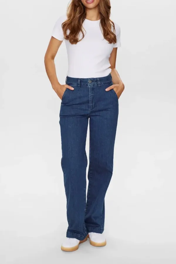 Casual Straight Leg Denim Trousers