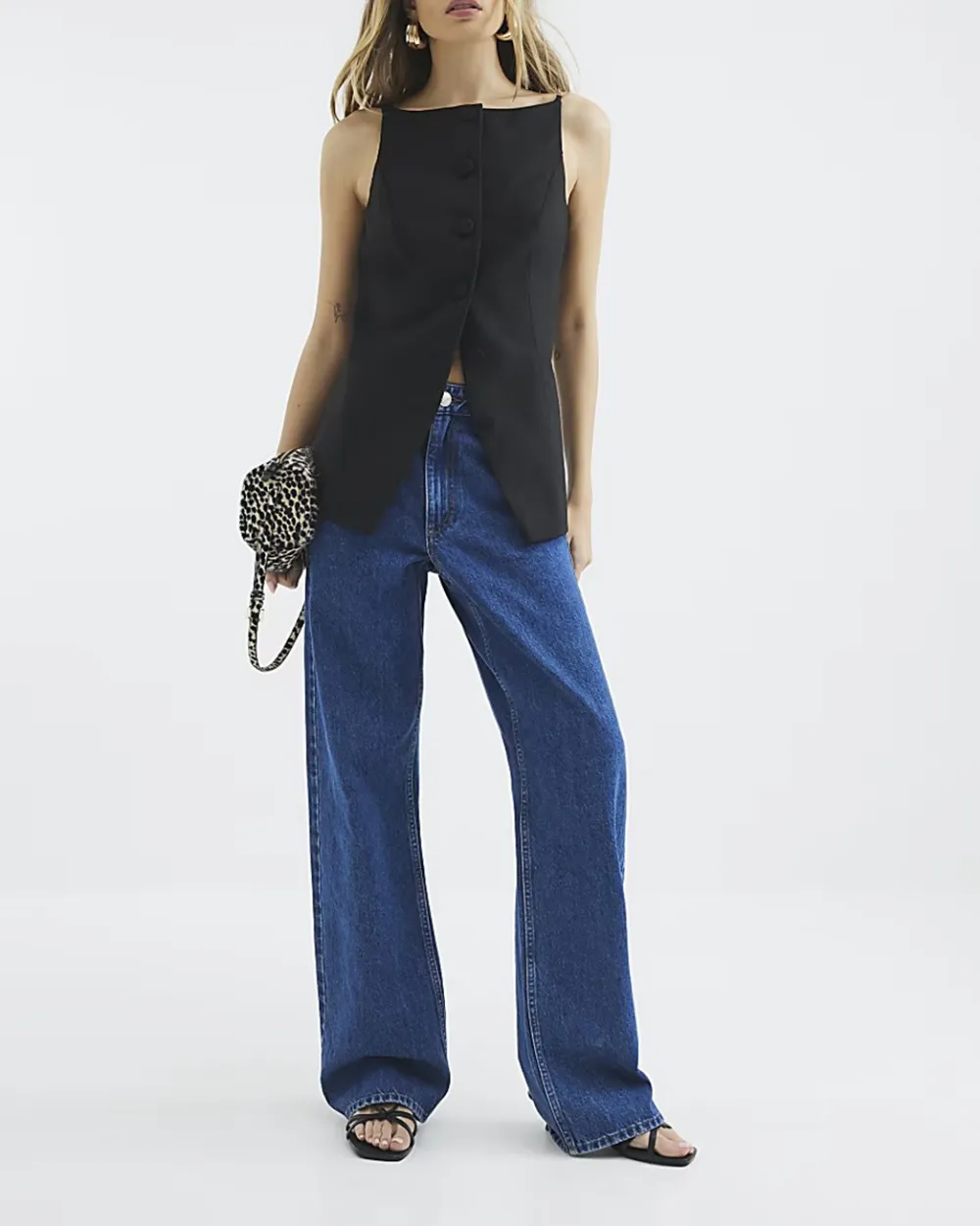 Business Casual Women's Sleeveless Split Hem Tops