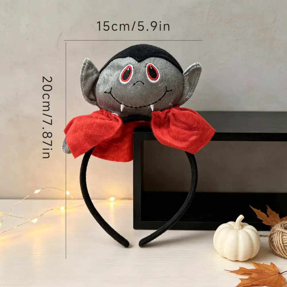 Halloween 3D Cartoon Plush Headband with Witch- Witch, Pumpkin, Vampire