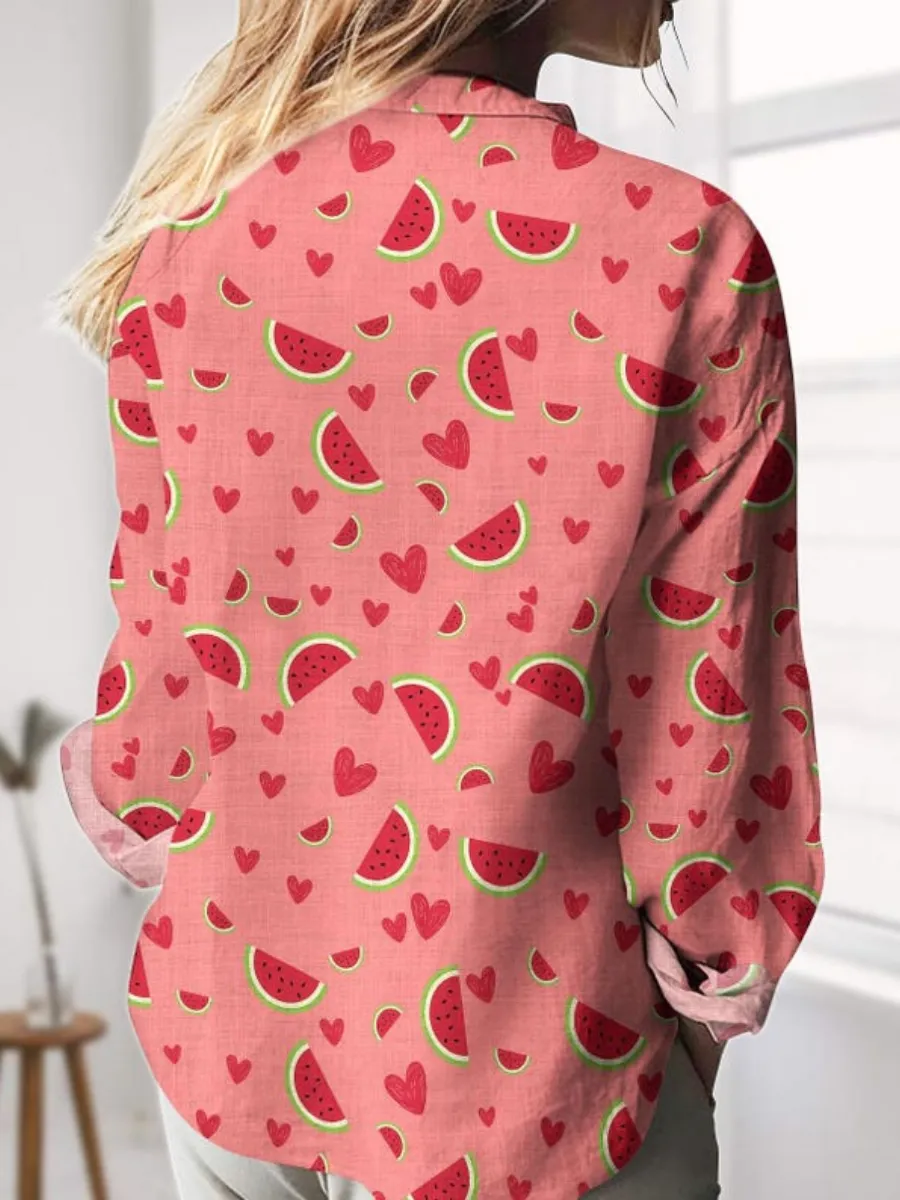 Watermelon Heart Casual Shirt