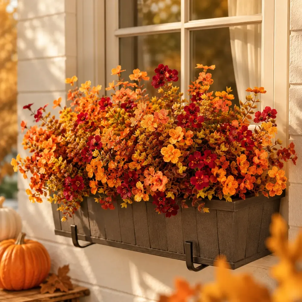 Fall Artificial Flower Halloween for Home Garden Party Wedding Decor (6/12/24Pcs/Set)