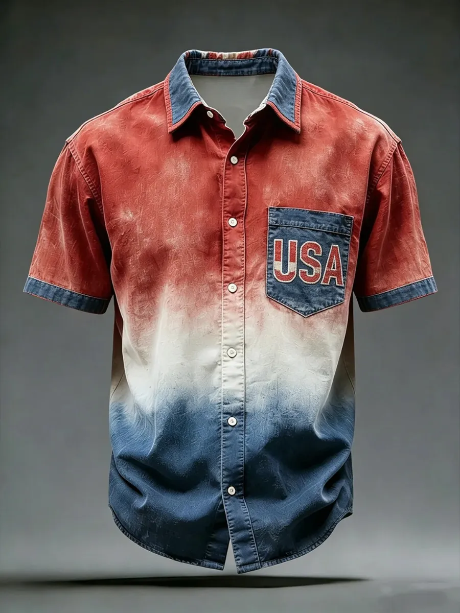 Men's 250th Anniversary Casual Retro Short Sleeve Shirt