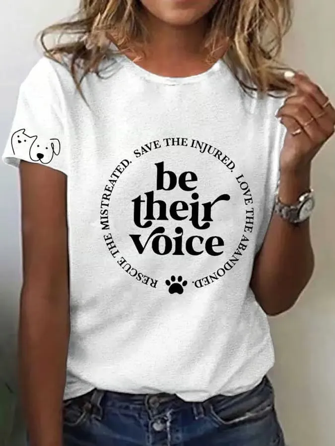 Casual T-shirt With Animal-Friendly Print For Women