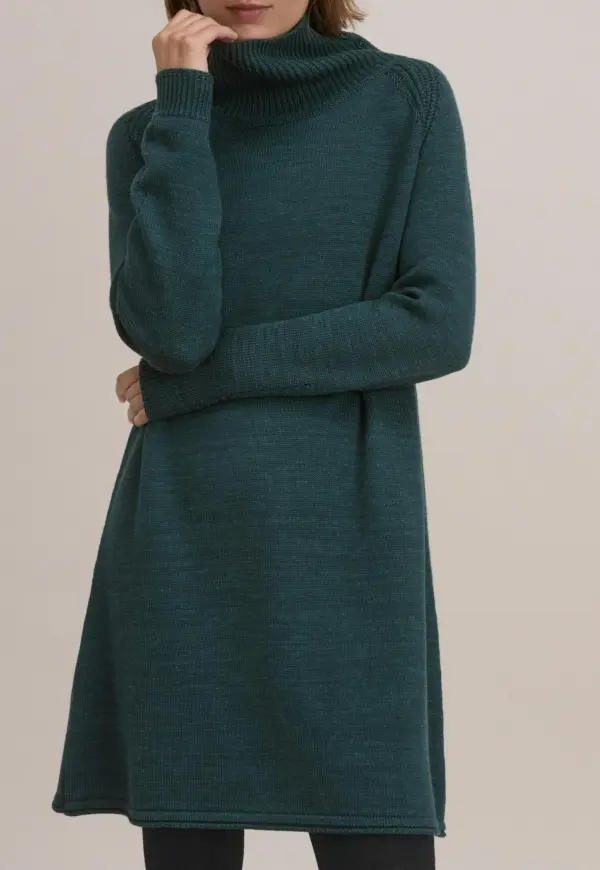Turtleneck Long Sleeve Sweater Dress
