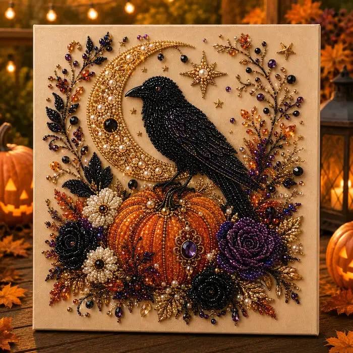 Halloween 5D Diamond Painting Kit: Beginner-Friendly Bead Art