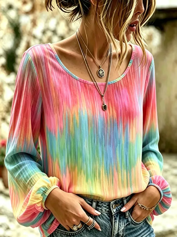 Women'S Casual Breast Cancer Awareness Printing Propaganda Cotton Linen Long Sleeve Shirt
