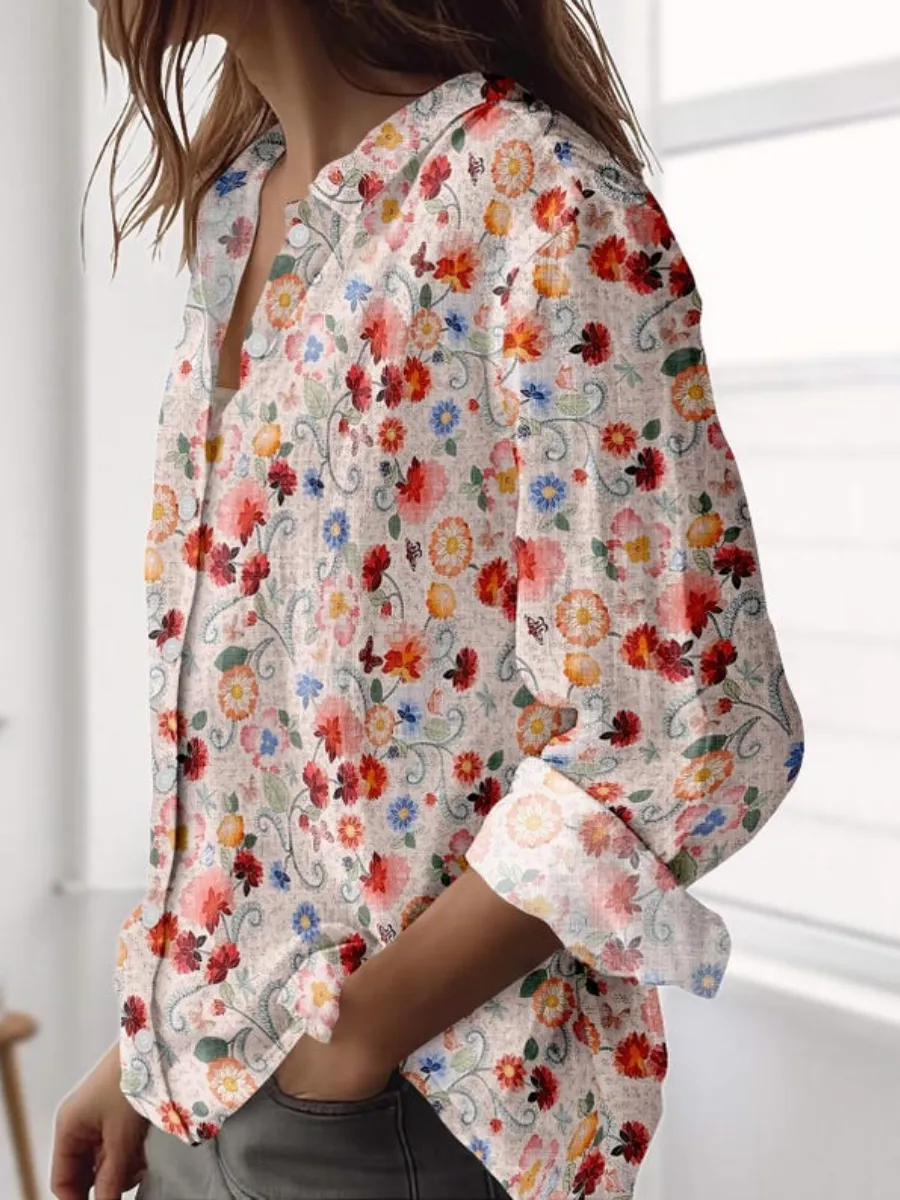Floral Casual Long Sleeve Shirt