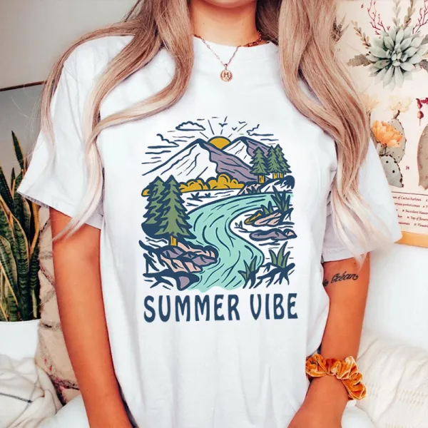 Scenic River Mountain Printed Tee