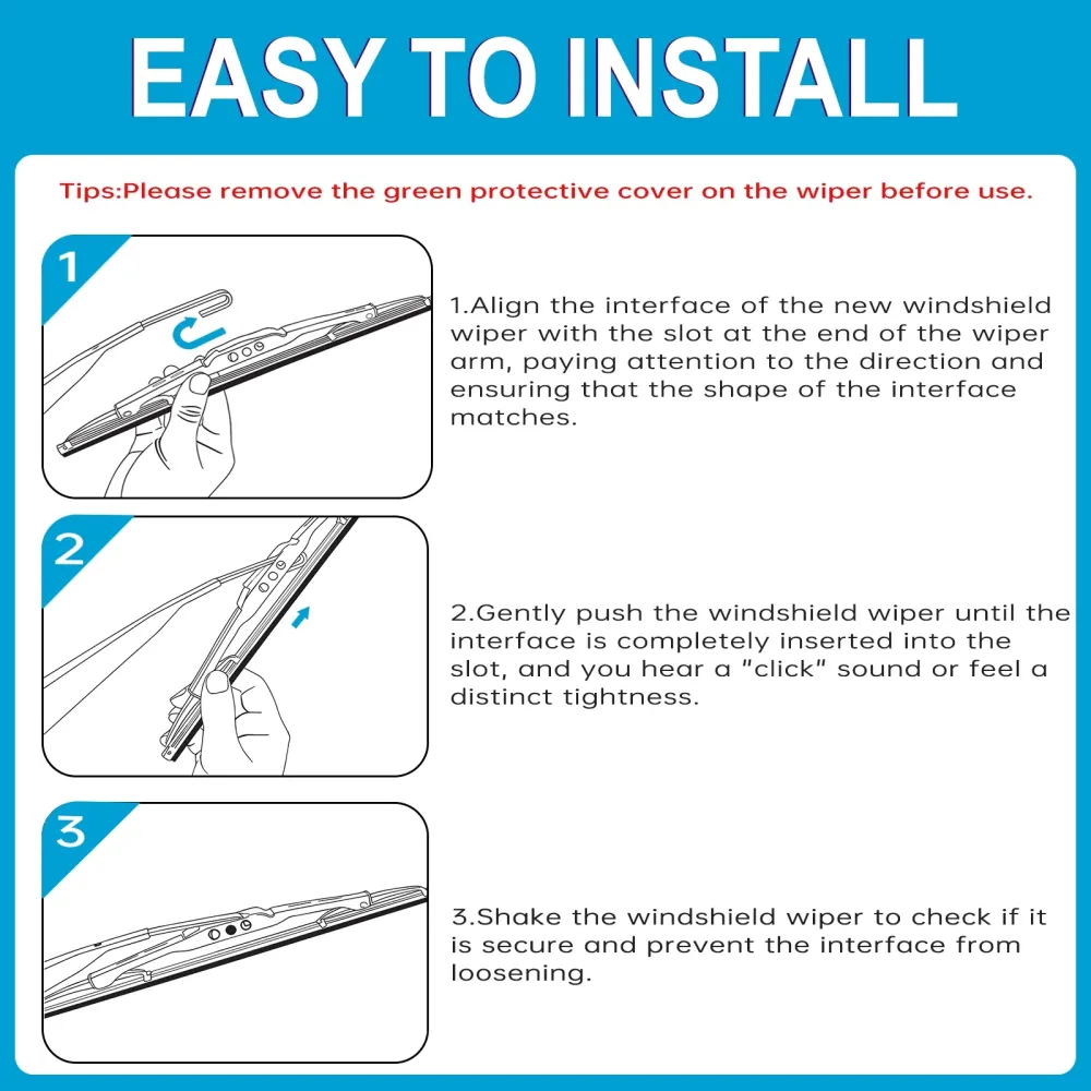 Waterproof Wiper Blades Suitable For Most Vehicle Models