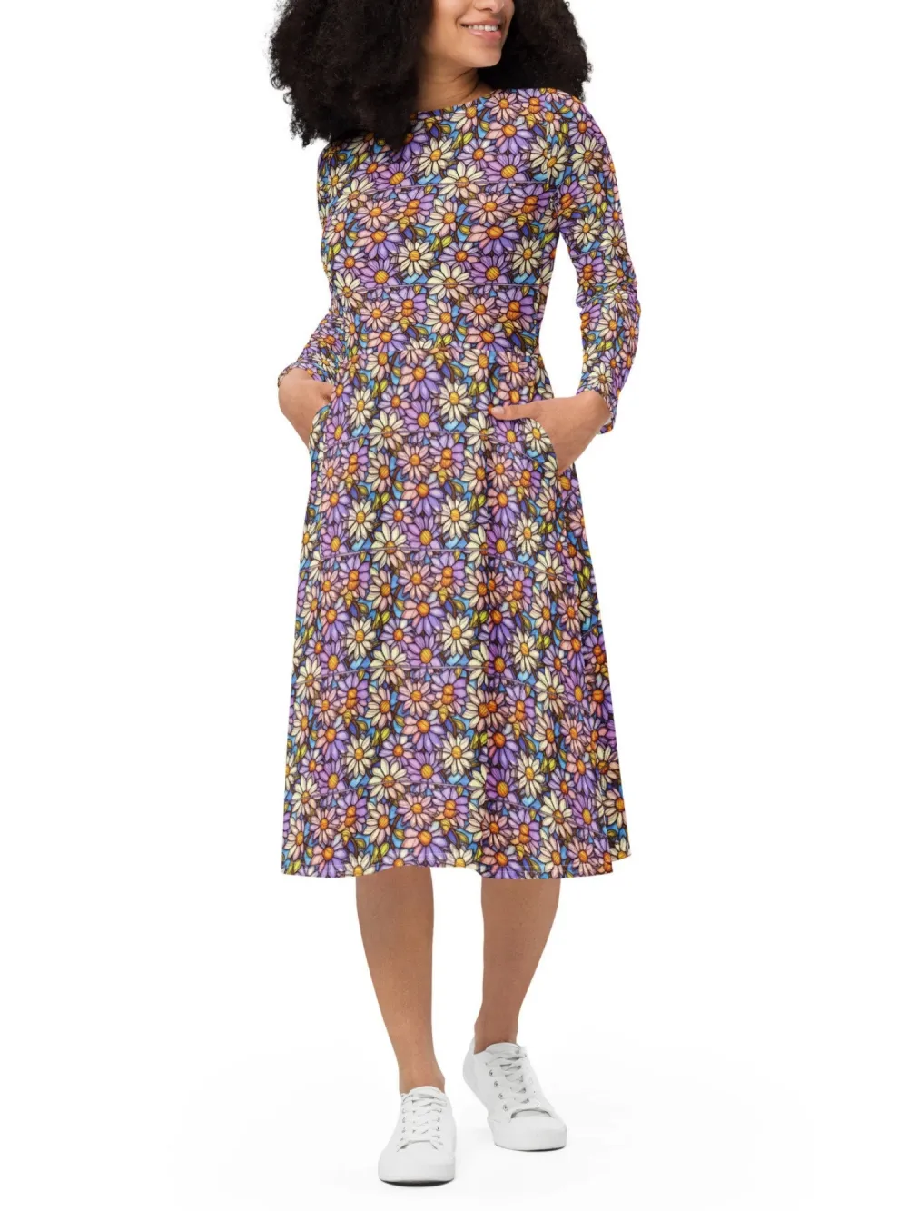 Side Pocket Floral Print Dress