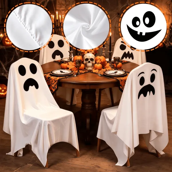2Pcs Halloween Full-coverage Dust Cover For Dining Chairs