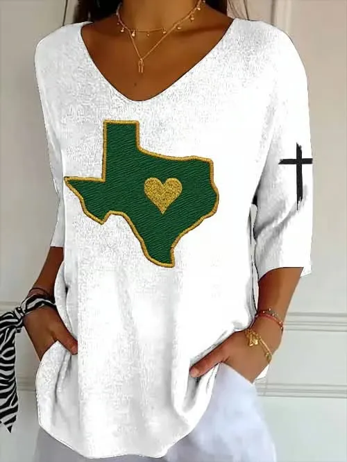 Women's Retro Texas Mystic Strong Print Blouse