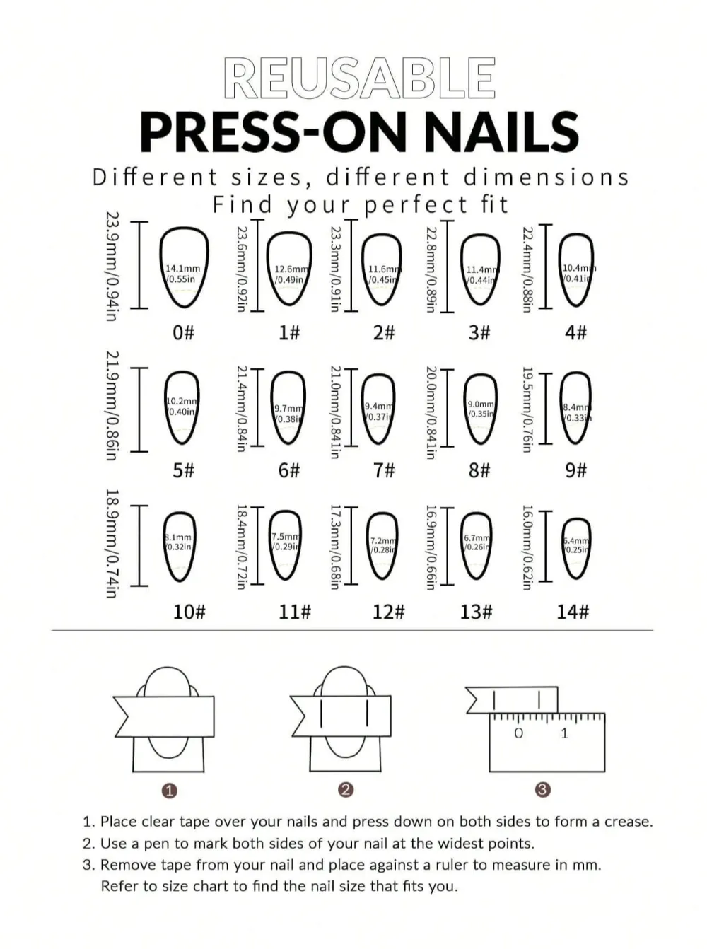 Nailhour 30pcs Long Almond  French Flower And Polka Dot Press On Nails