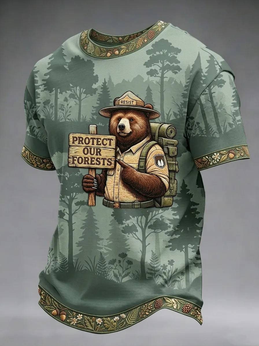 Forest Service Bear Print Men's T-Shirt