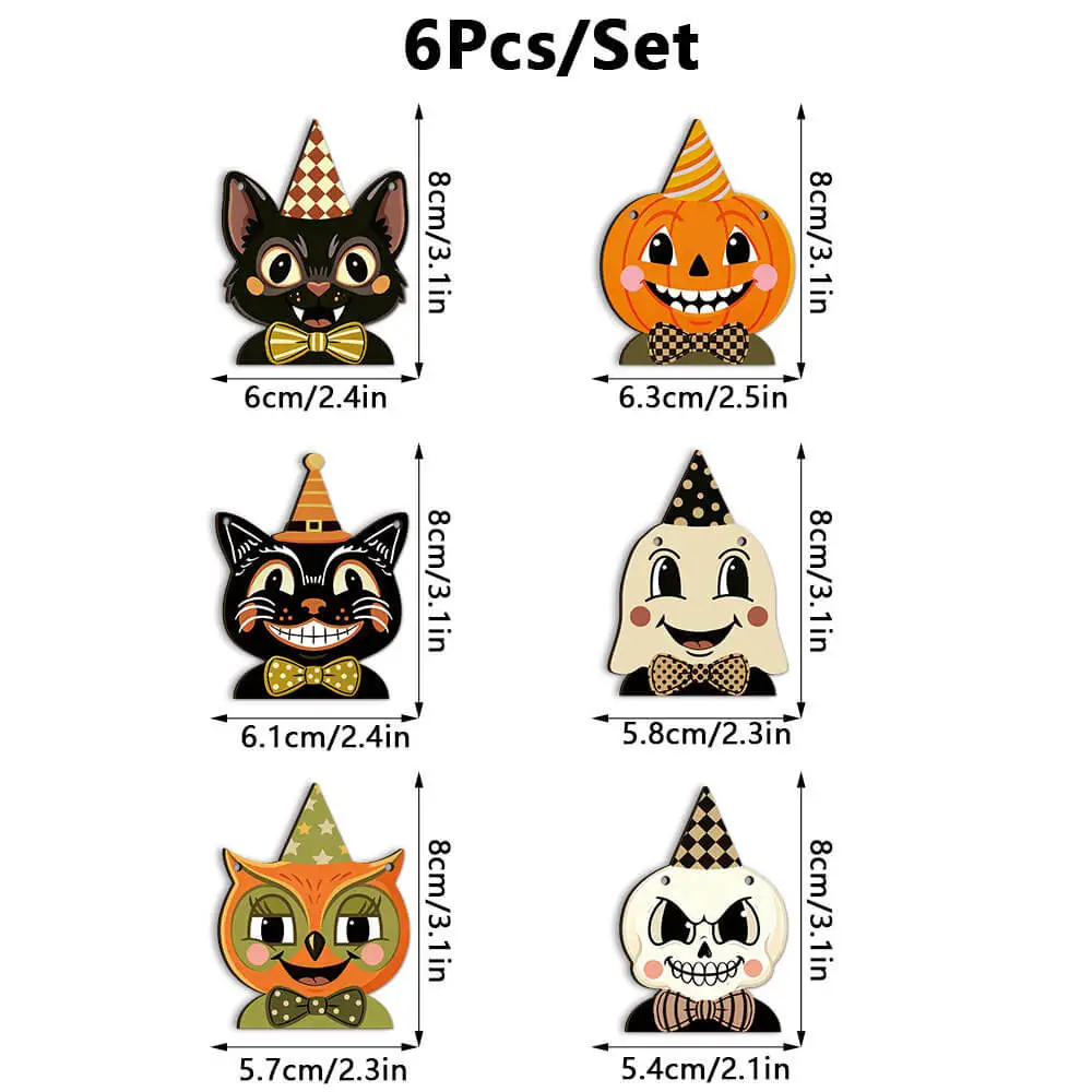 6 Pcs Wooden Banner Fireplace Decoration