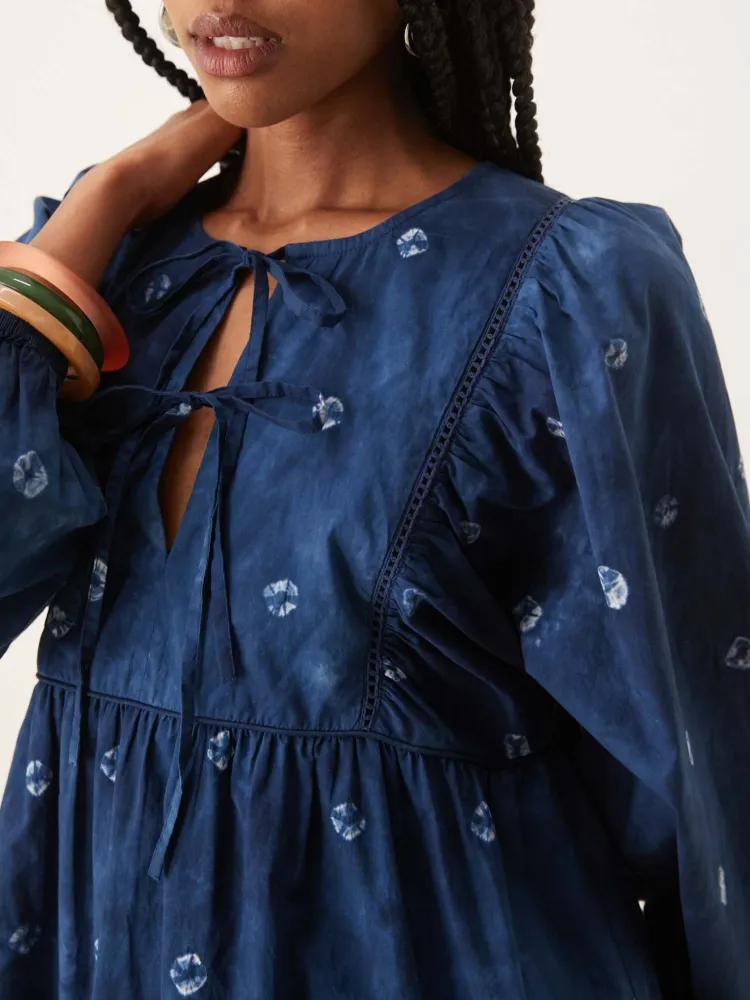 Frill Hem Tie Front Dress