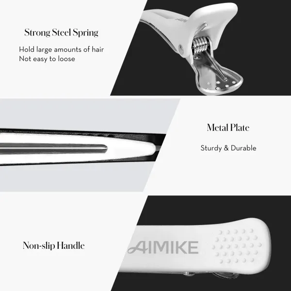 Black And White Heat-Resistant Duckbill-Shaped Hair Clips