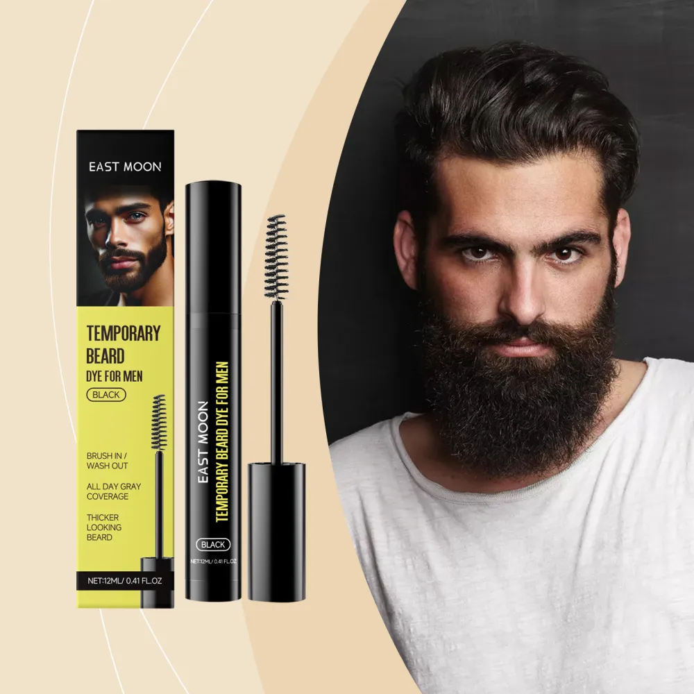 Black men's beard and eyebrow dye
