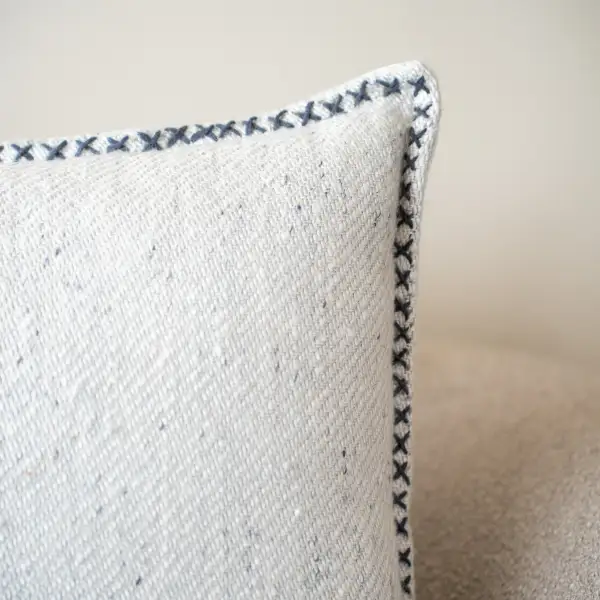 Slub Cross Stitch Cushion Cover