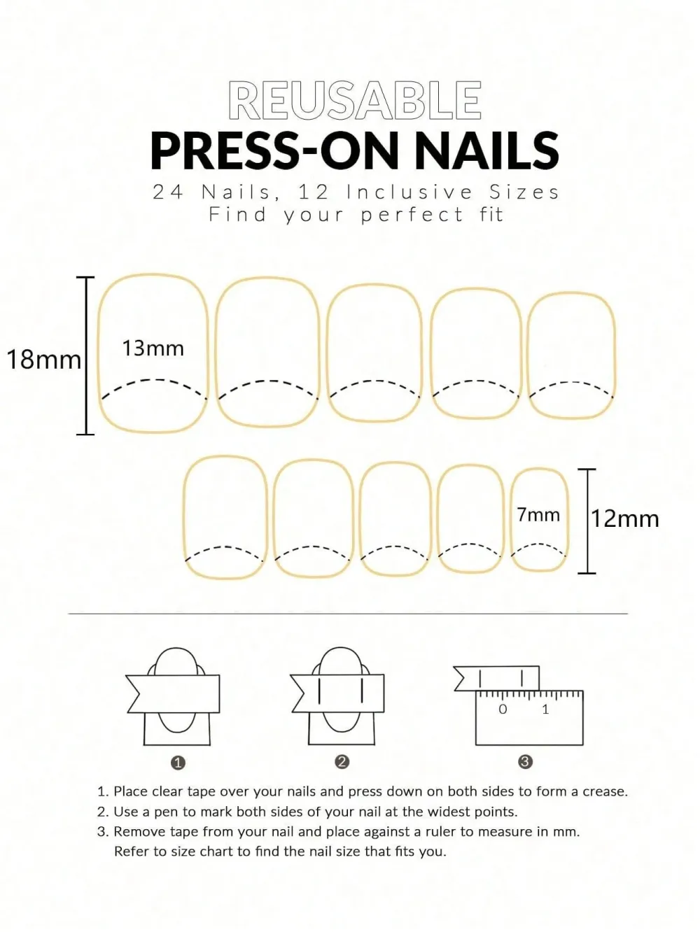 Nailhour 24pcs Red White & Blue Star Pattern Patriotic Style Fake Nails