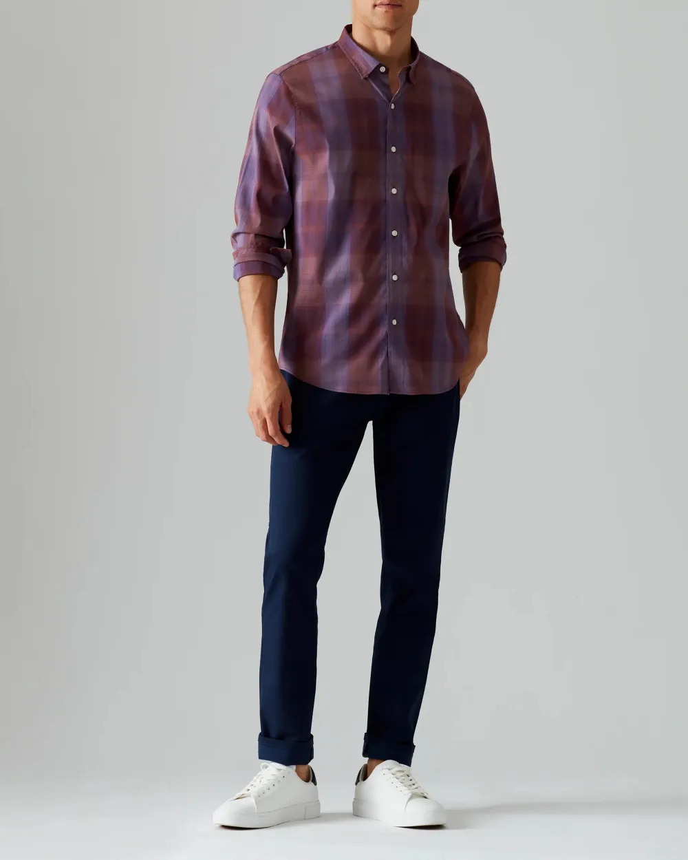 Men's Plaid Long Sleeve Button Up Shirts