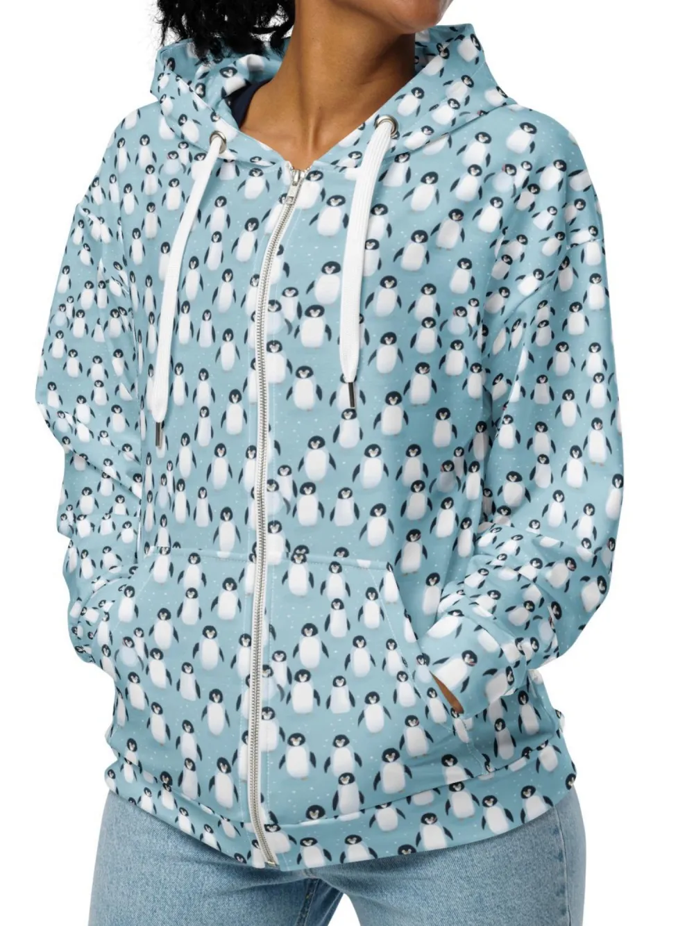 Cute Penguin Print Hoodie