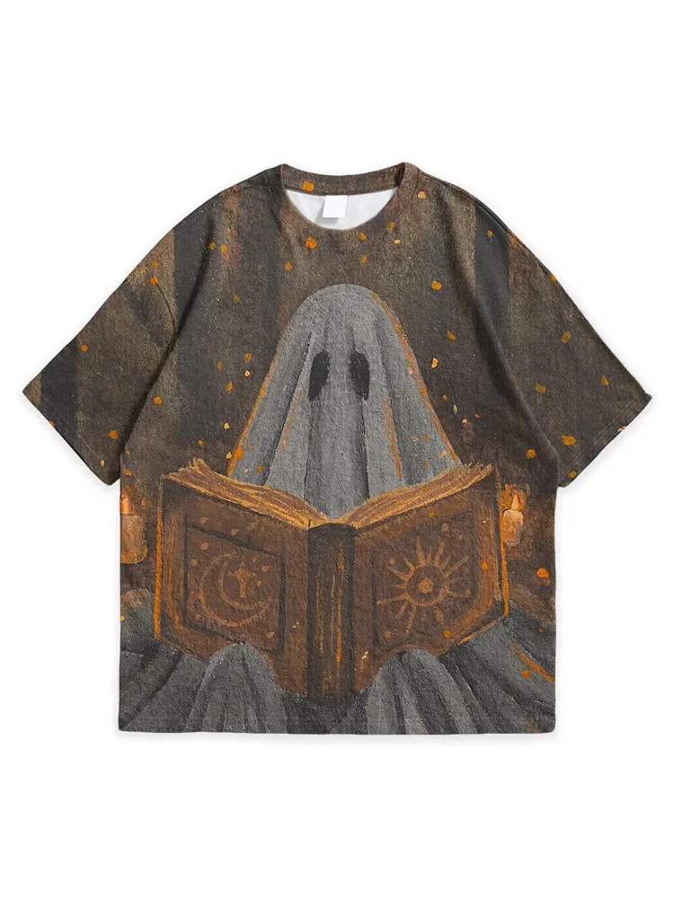 Men'S Halloween American Retro All-Match Simple Round Neck Top Tshirt