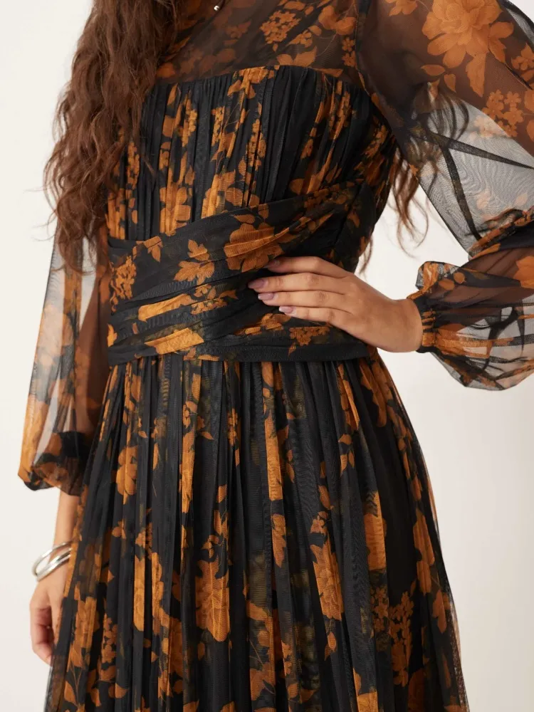 Ruched Waist Maxi Dress