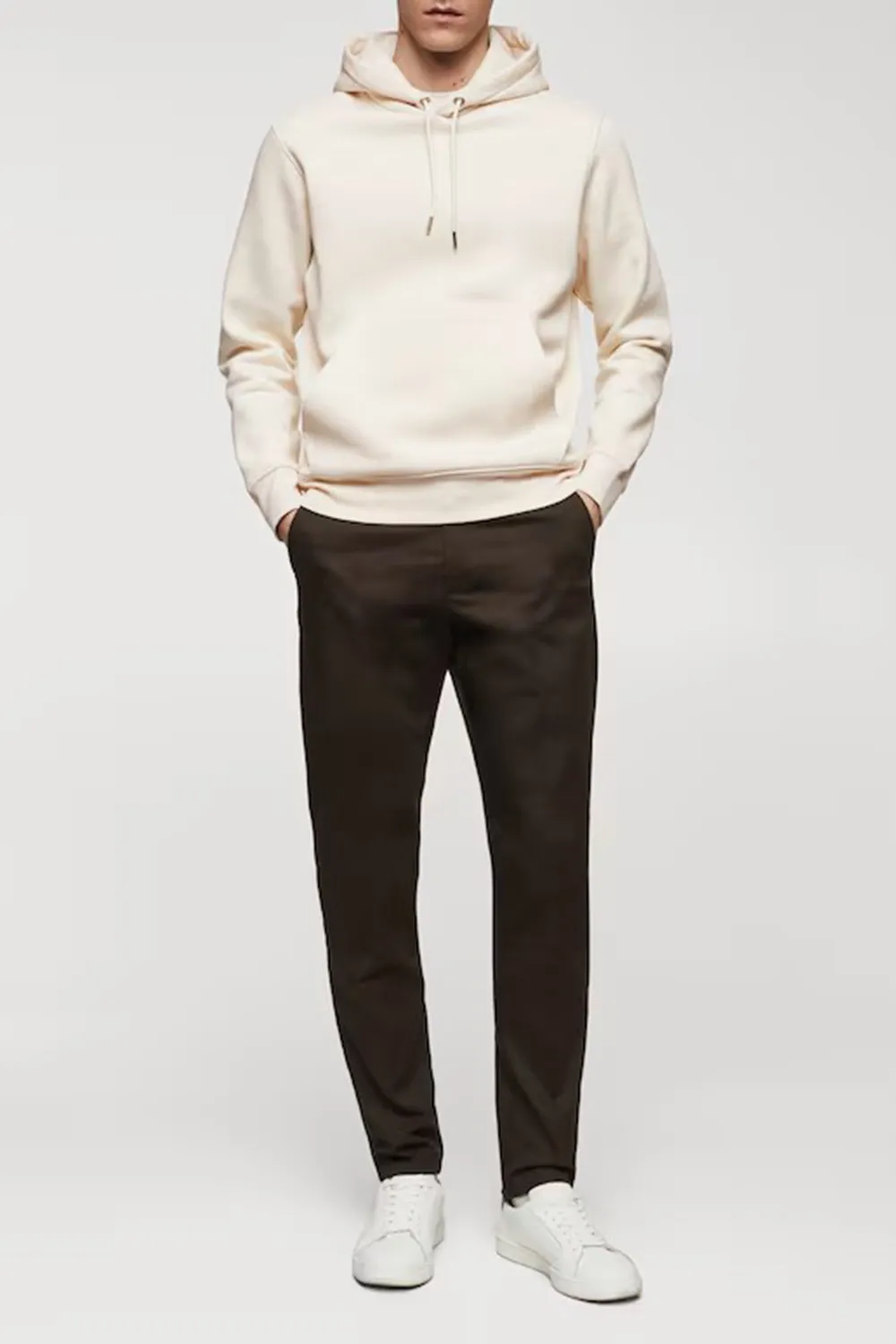 Solid Color Front Pocket Casual Hoodies