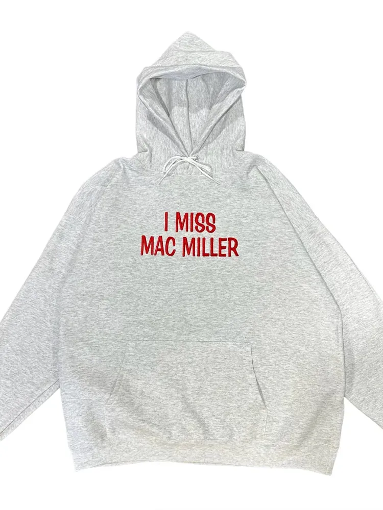 💥LAST DAY SALE 50% OFF💥I Miss Mac Miller Custom Embroidered Ash Gray Hoodie
