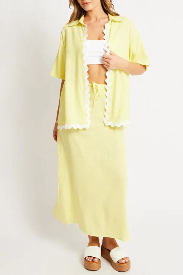 Yellow Relaxed Shirt Short Sleeve Ric Rac