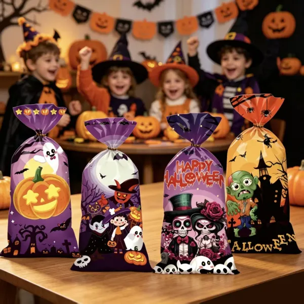 50pcs Halloween Candy Bags Trick-or-Treating Baking Bags