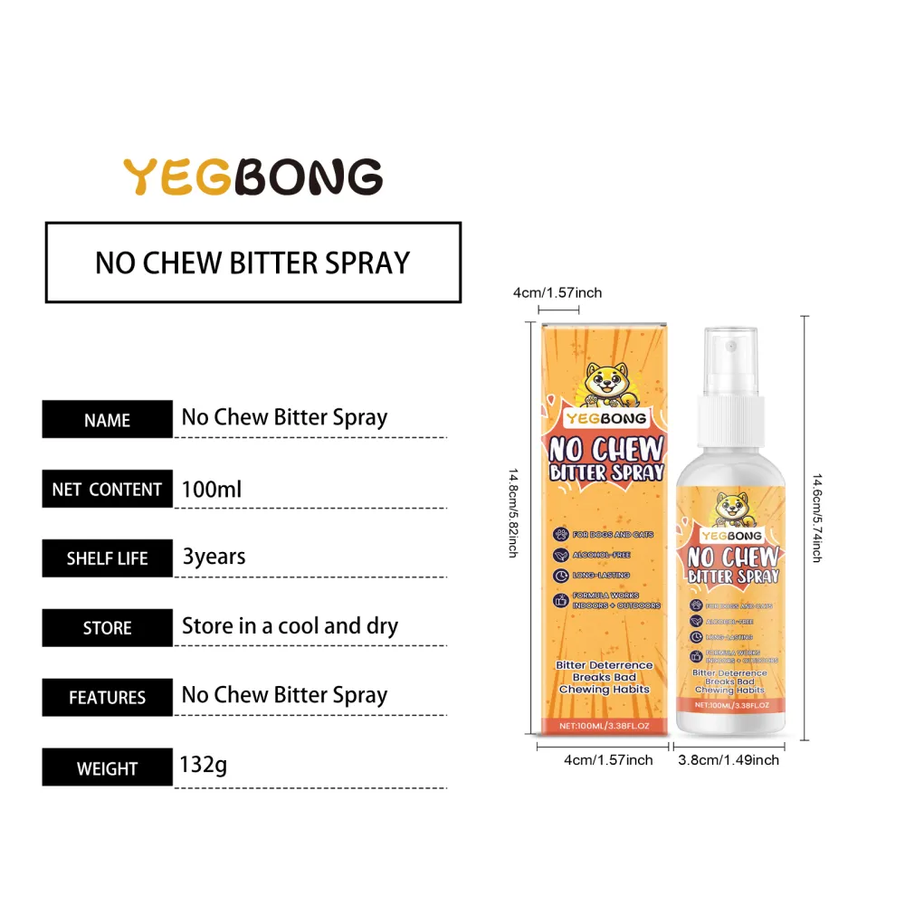 Yegbong Pet Anti-Chewing Spray: Pet Dog Indoor anti-biting and Scratching Sofa Bitter Spray2 pcs