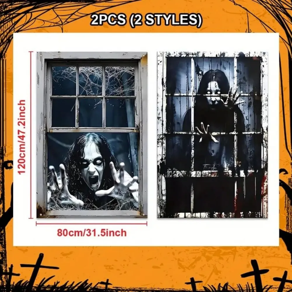 Halloween Horror-themed Window Decorations
