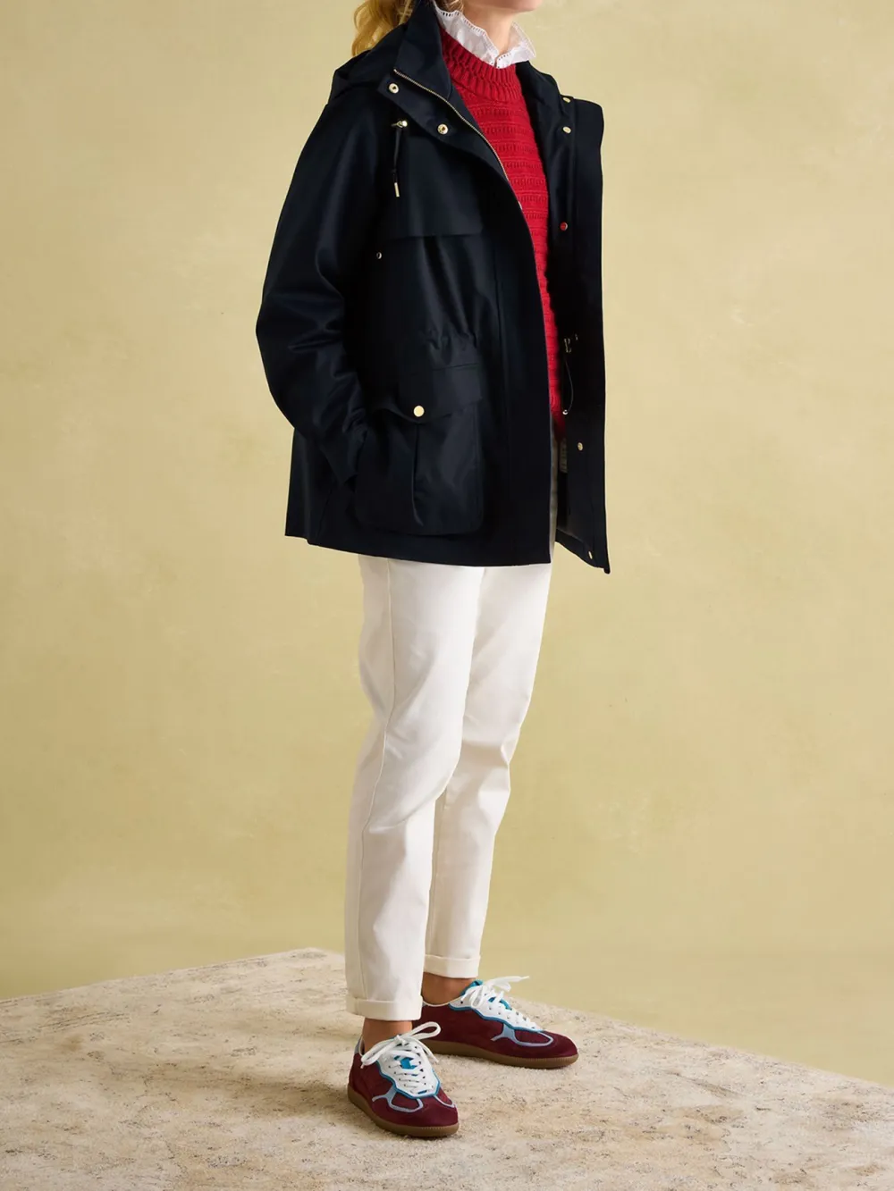 Navy Waterproof Raincoat with Hood