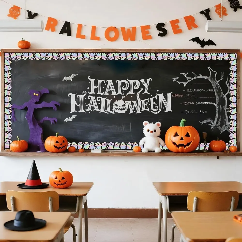 2Pcs Halloween Ghost Door And Window Decoration Stickers