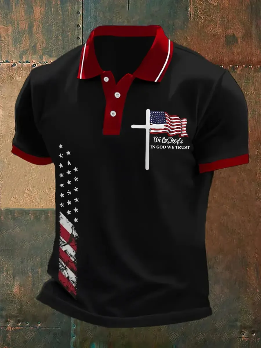 Men's U.S. 250th Anniversary Faith Print Polo Shirt