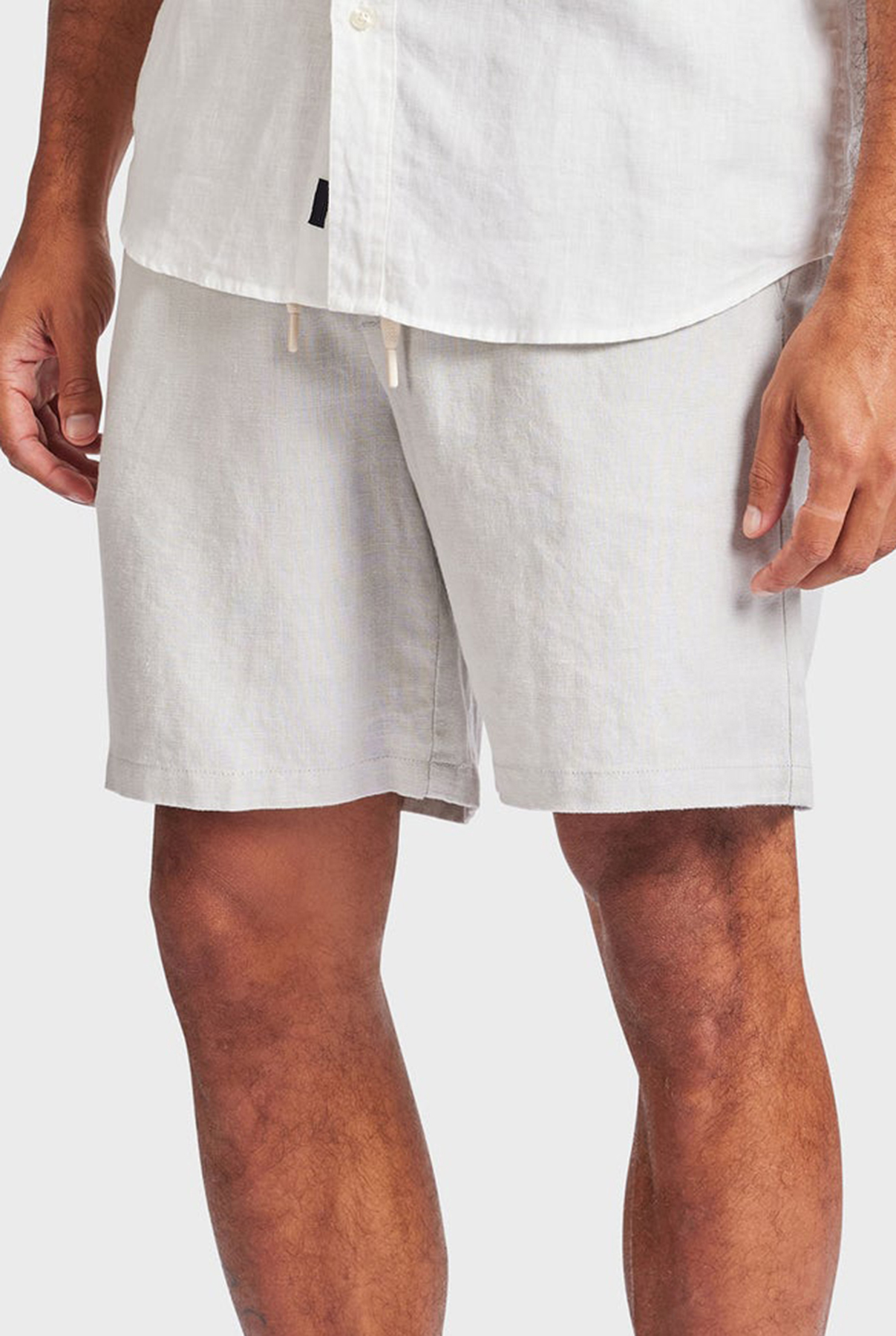 Jeff Linen Short-Ice grey