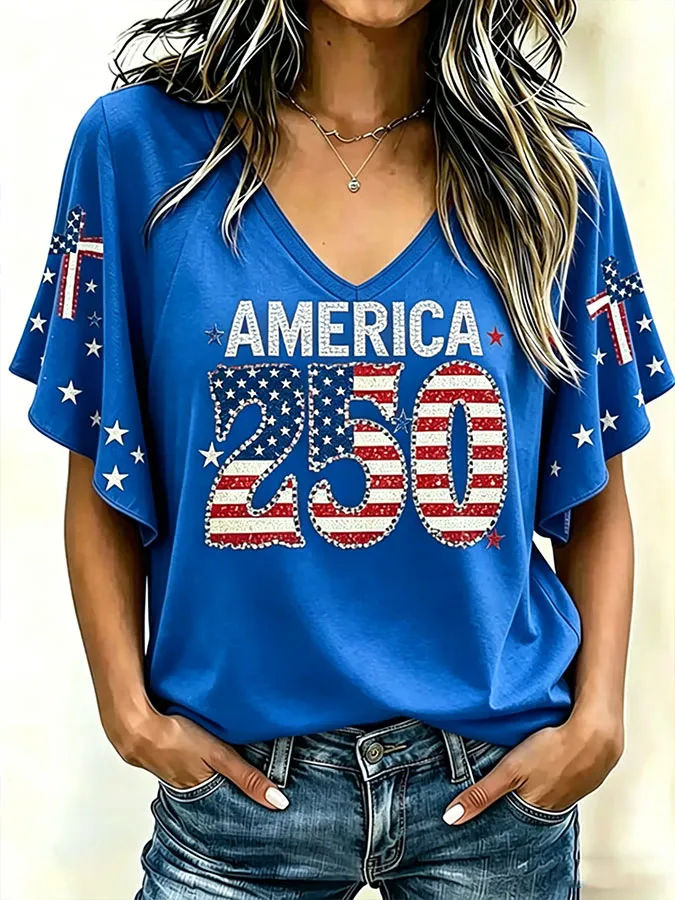 Women'S 250Th Anniversary Printed Casual Top