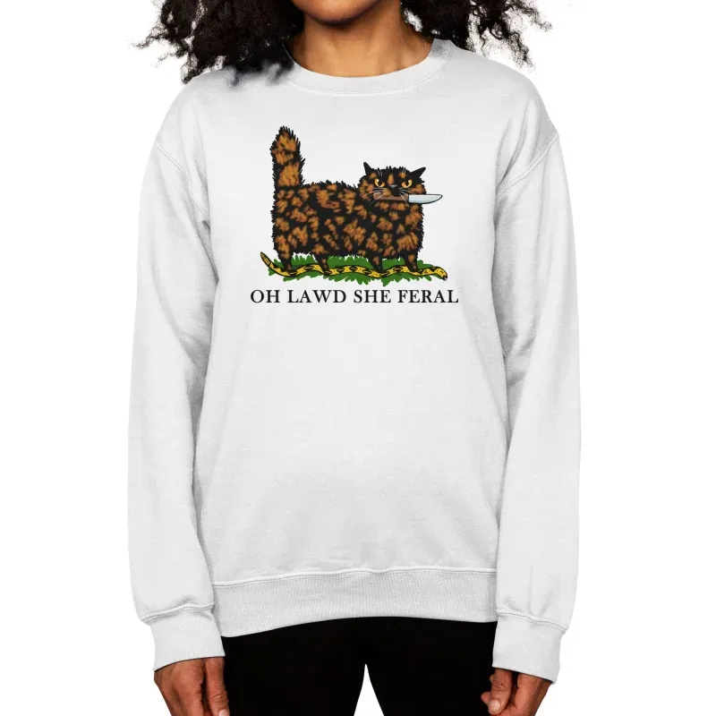 Oh Lawd She Feral Tortie Sweatshirt