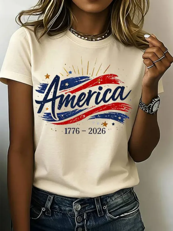 Women'S American 250Th Anniversary Short-Sleeved T-Shirt