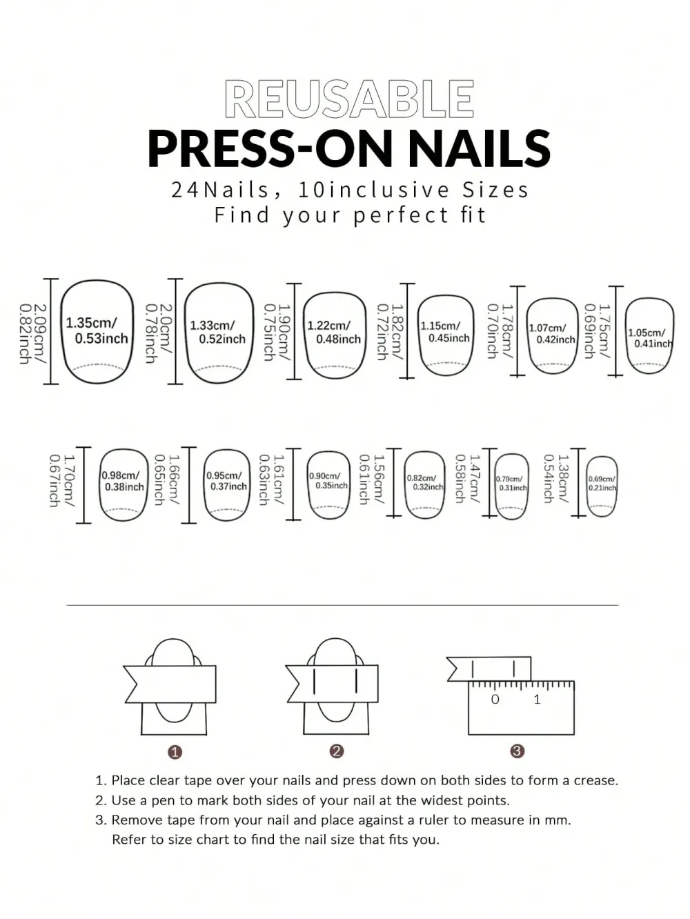 Nailhour 24Pcs French Vintage Short Oval Press On Nails