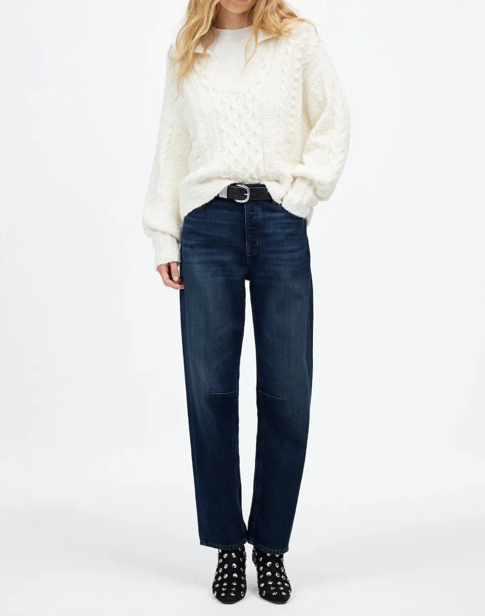 The Darted Barrel-Leg Jeans