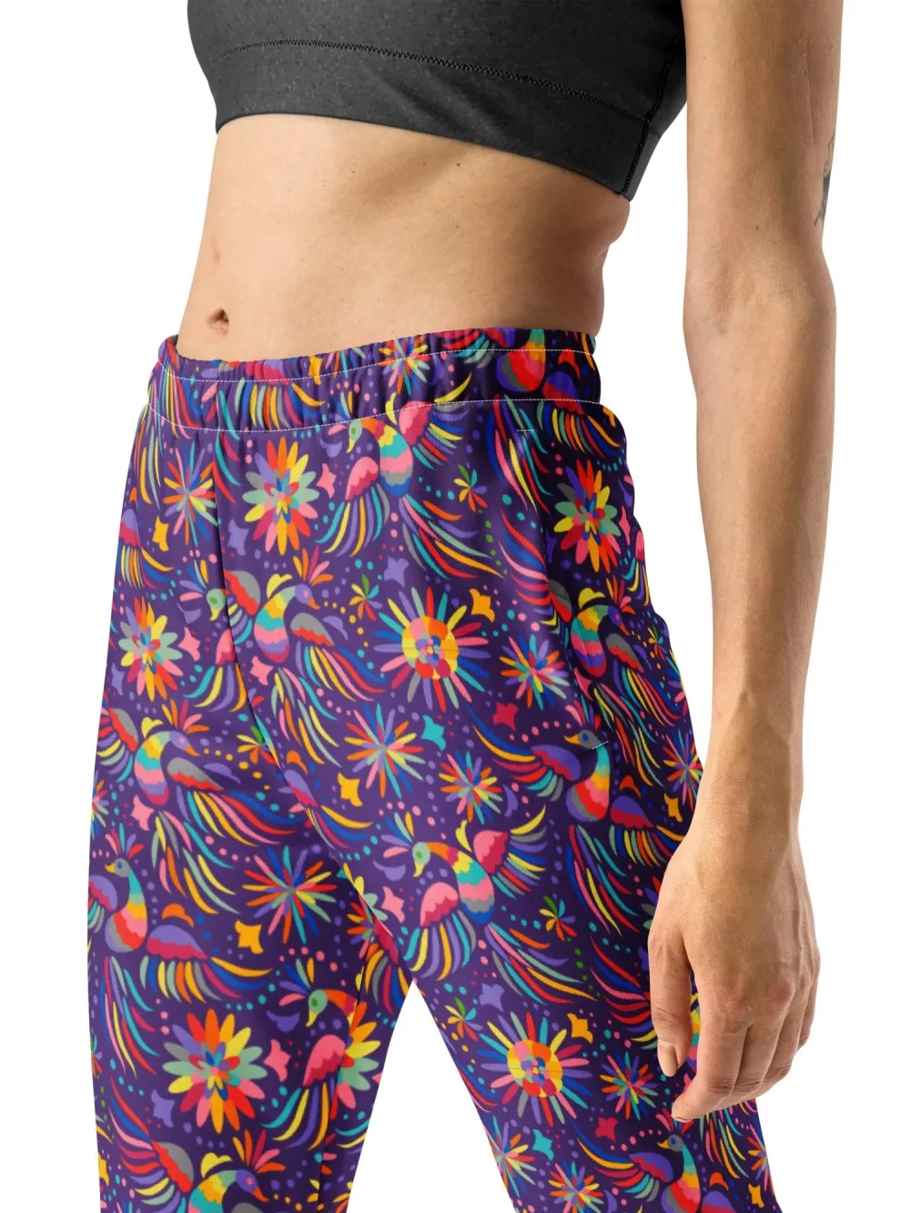 Colorful Floral Bird Joggers