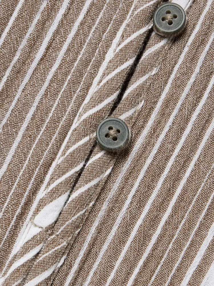Striped V-Neck Long Sleeve Dress
