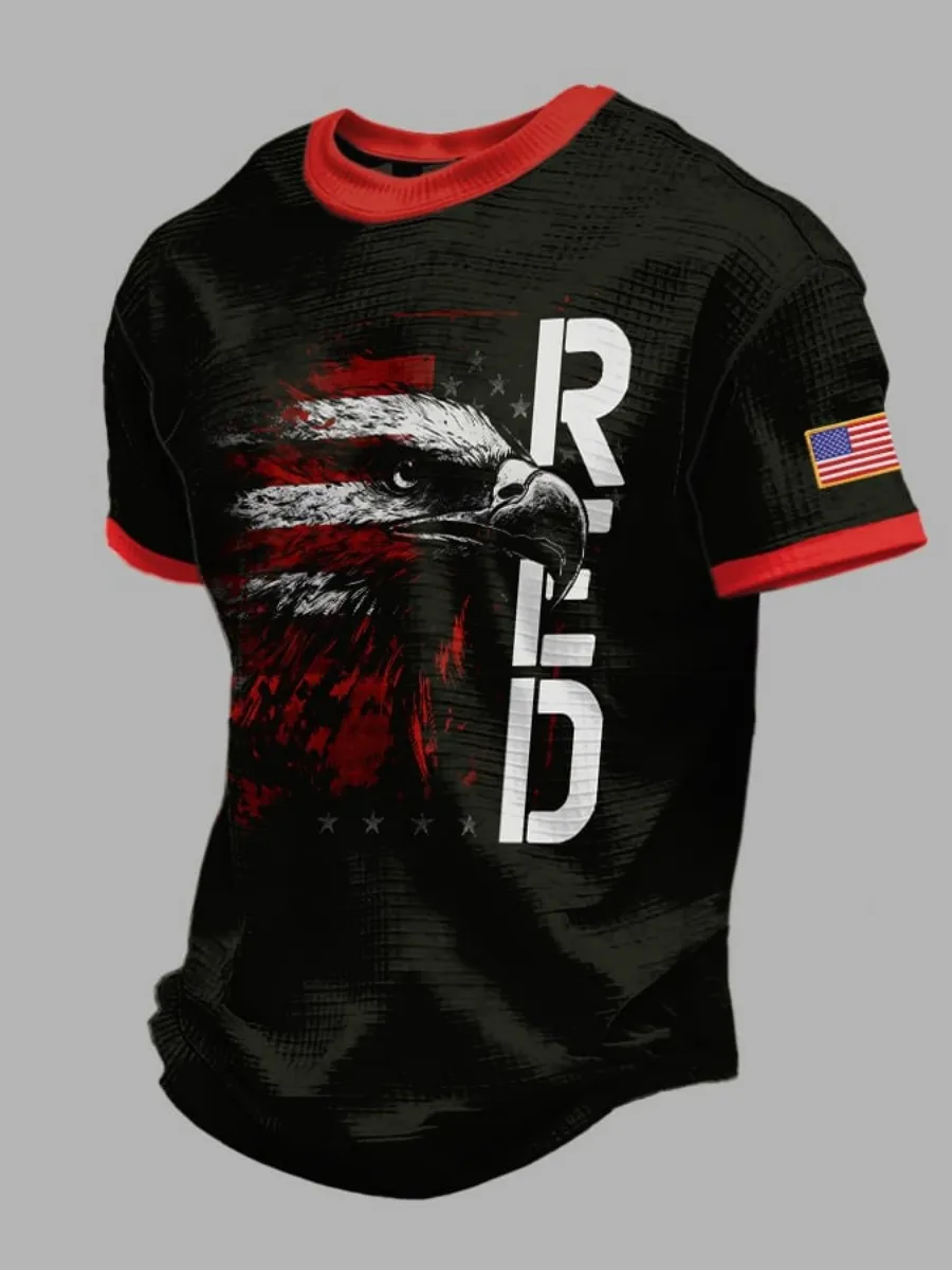 Men's Red Friday Print Casual T-Shirt