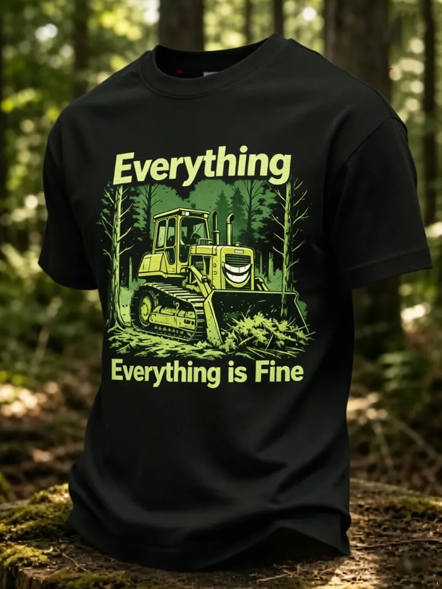 Men's May The Forest Be With You Printed Casual T-Shirt