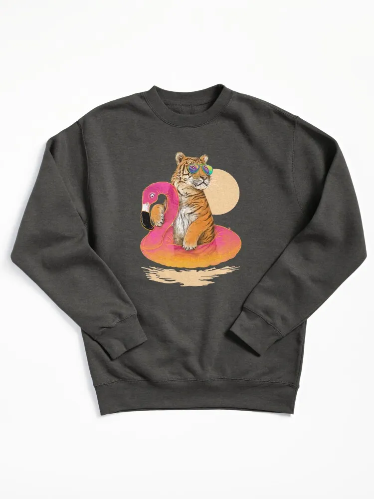 Flamingo Tiger Pullover Sweatshirt