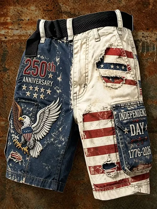 Men's 250th Anniversary Eagle Independence Day Printed Work Pants