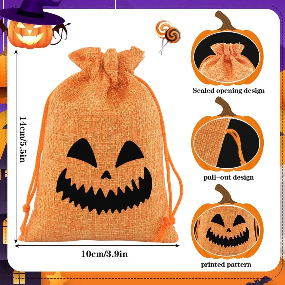 5Pcs Halloween Funny Ghost Snack And Candy Storage Bag